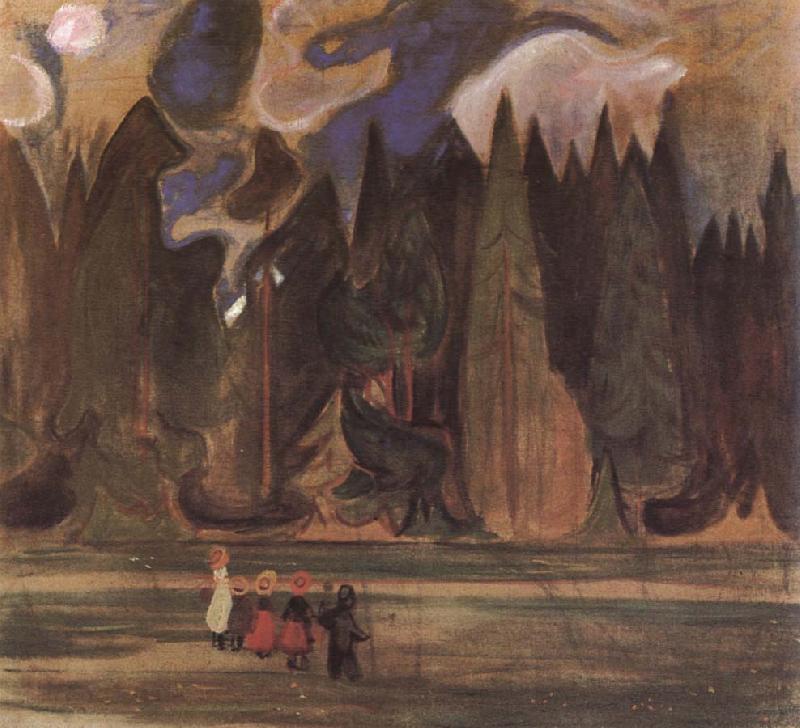 Edvard Munch The children toward the forest